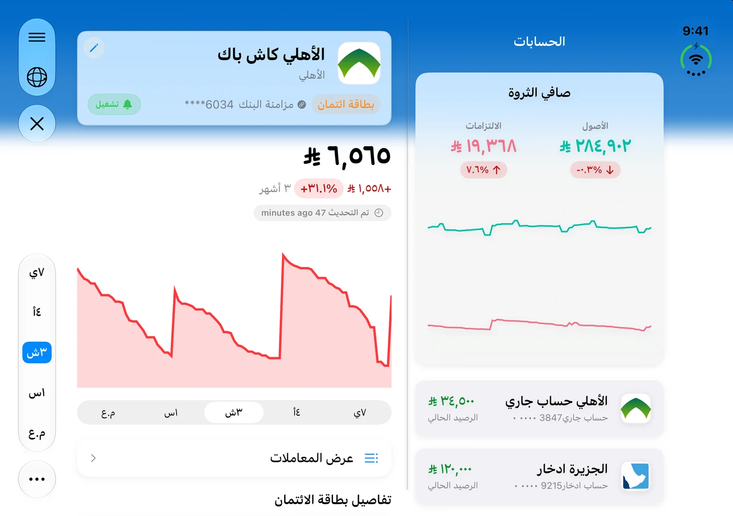 Summa on iPhone Duo, open: accounts and net worth