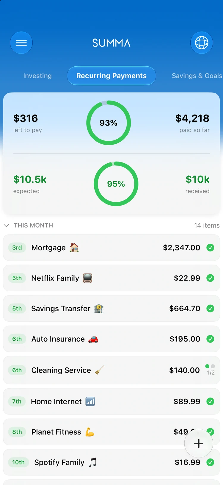Bills: Never miss a bill.