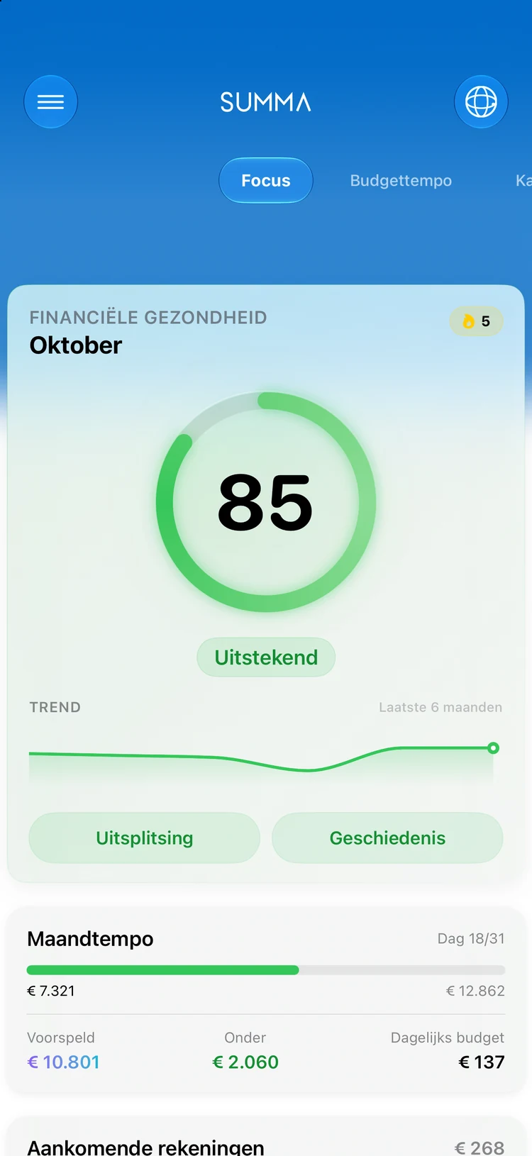 Focus: Eén score voor je financiële gezondheid.