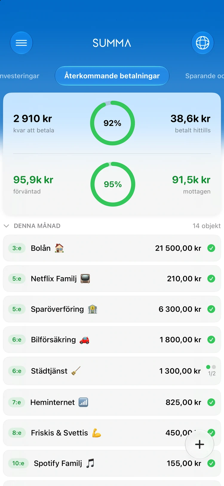 Räkningar: Missa aldrig en räkning.